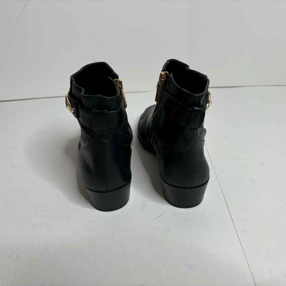 Michael Kors Black Ankle Boots with Gold Accents - Picture 3 of 6